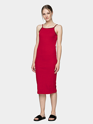 HOL21-SUDD601 RED Dámské šaty
